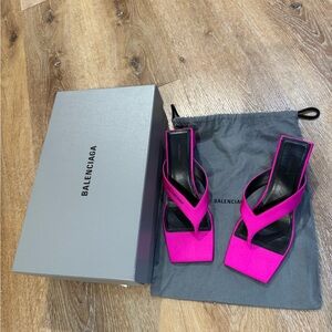 Balenciaga Fuchsia Strappy Heels